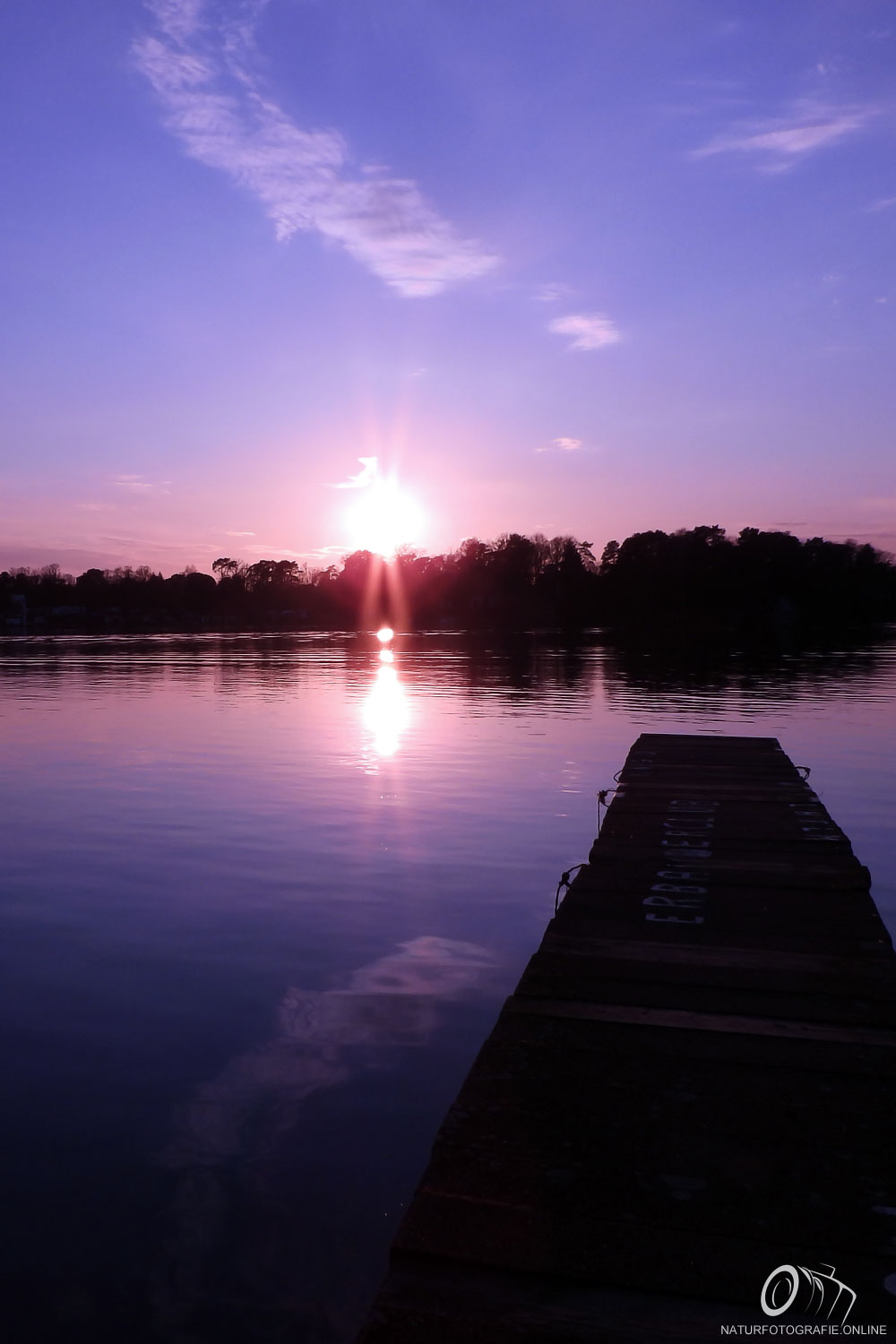 Farbenprächtiger Sonnenuntergang ✓ Foto vom Steg am Langer See (Dahme) Berlin ✓